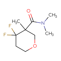 Chemical structure of 4,4-difluoro-N,N,3-trimethyloxane-3-carboxamide - CSSB20453655455