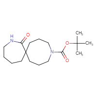 Chemical structure of tert-butyl 1-oxo-2,11-diazaspiro[6.7]tetradecane-11-carboxylate - CSSB00010183759