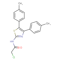 Chemical structure of N-[4,5-bis(4-methylphenyl)-1,3-thiazol-2-yl]-2-chloroacetamide - CSSB00000680734
