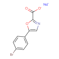 Chemical structure of sodium 5-(4-bromophenyl)-1,3-oxazole-2-carboxylate - CSSB00012352326