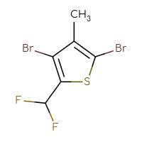 Chemical structure of 2,4-dibromo-5-(difluoromethyl)-3-methylthiophene - CSSB06363170623