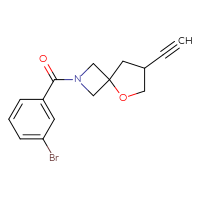 Chemical structure of 2-(3-bromobenzoyl)-7-ethynyl-5-oxa-2-azaspiro[3.4]octane - CSSB06766173367