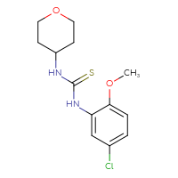 Chemical structure of 3-(5-chloro-2-methoxyphenyl)-1-(oxan-4-yl)thiourea - CSSB02020242994