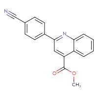 Chemical structure of methyl 2-(4-cyanophenyl)quinoline-4-carboxylate - CSSB01411575881