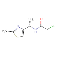 Chemical structure of 2-chloro-N-[(1S)-1-(2-methyl-1,3-thiazol-4-yl)ethyl]acetamide - CSSB09893734583