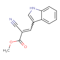 Chemical structure of methyl 2-cyano-3-(1H-indol-3-yl)prop-2-enoate - CSSB00000253613