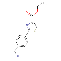 Chemical structure of ethyl 2-[4-(aminomethyl)phenyl]-1,3-thiazole-4-carboxylate - CSSB00008310638