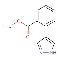 Chemical structure of methyl 2-(1H-pyrazol-4-yl)benzoate - CSSB00103012656