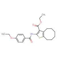 Chemical structure of ethyl 2-(4-ethoxybenzamido)-4H,5H,6H,7H,8H,9H-cycloocta[b]thiophene-3-carboxylate - CSSB00121679468