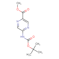 Chemical structure of methyl 5-{[(tert-butoxy)carbonyl]amino}pyrazine-2-carboxylate - CSSB00055763260