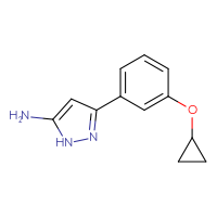 Chemical structure of 3-(3-cyclopropoxyphenyl)-1H-pyrazol-5-amine - CSSB00029991764