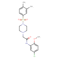 Chemical structure of N-(5-chloro-2-methoxyphenyl)-2-[4-(3,4-dimethylbenzenesulfonyl)piperazin-1-yl]acetamide - CSSB00028321550