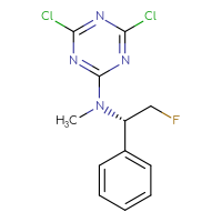Chemical structure of 4,6-dichloro-N-[(1S)-2-fluoro-1-phenylethyl]-N-methyl-1,3,5-triazin-2-amine - CSSB21332138891