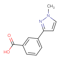 Chemical structure of 3-(1-methyl-1H-pyrazol-3-yl)benzoic acid - CSSB00011935161