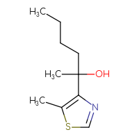 Chemical structure of 2-(5-methyl-1,3-thiazol-4-yl)hexan-2-ol - CSSB06358827576