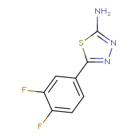 Chemical structure of 5-(3,4-difluorophenyl)-1,3,4-thiadiazol-2-amine - CSSB00011230201