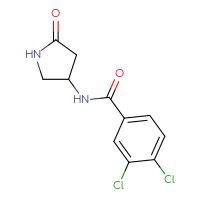 Chemical structure of 3,4-dichloro-N-(5-oxopyrrolidin-3-yl)benzamide - CSSB01999146554