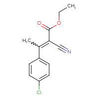 Chemical structure of ethyl 3-(4-chlorophenyl)-2-cyanobut-2-enoate - CSSB00000720788