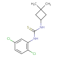 Chemical structure of 1-(2,5-dichlorophenyl)-3-(3,3-dimethylcyclobutyl)thiourea - CSSB21432549370