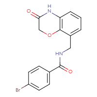 Chemical structure of 4-bromo-N-[(3-oxo-3,4-dihydro-2H-1,4-benzoxazin-8-yl)methyl]benzamide - CSSB07088897550