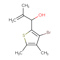 Chemical structure of 1-(3-bromo-4,5-dimethylthiophen-2-yl)-2-methylprop-2-en-1-ol - CSSB02495717102