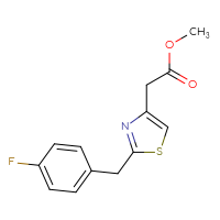 Chemical structure of methyl 2-{2-[(4-fluorophenyl)methyl]-1,3-thiazol-4-yl}acetate - CSSB00000534369