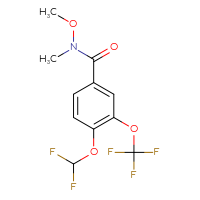Chemical structure of 4-(difluoromethoxy)-N-methoxy-N-methyl-3-(trifluoromethoxy)benzamide - CSSB21224762516