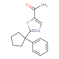 Chemical structure of 1-[2-(1-phenylcyclopentyl)-1,3-thiazol-5-yl]ethan-1-one - CSSB00003373948