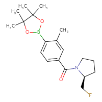 Chemical structure of (2S)-2-(fluoromethyl)-1-[3-methyl-4-(4,4,5,5-tetramethyl-1,3,2-dioxaborolan-2-yl)benzoyl]pyrrolidine - CSSB02533255030