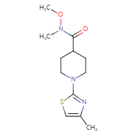 Chemical structure of N-methoxy-N-methyl-1-(4-methyl-1,3-thiazol-2-yl)piperidine-4-carboxamide - CSSB01195971068