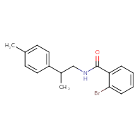 Chemical structure of 2-bromo-N-[2-(4-methylphenyl)propyl]benzamide - CSSB02041918212