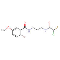 Chemical structure of N-{3-[(2-bromo-5-methoxyphenyl)formamido]propyl}-2-chloro-2-fluoroacetamide - CSSB21332117338