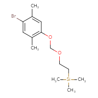 Chemical structure of {2-[(4-bromo-2,5-dimethylphenoxy)methoxy]ethyl}trimethylsilane - CSSB03576800453