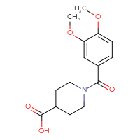 Chemical structure of 1-(3,4-dimethoxybenzoyl)piperidine-4-carboxylic acid - CSSB00015374275