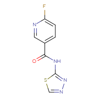 Chemical structure of 6-fluoro-N-(1,3,4-thiadiazol-2-yl)pyridine-3-carboxamide - CSSB00011963999