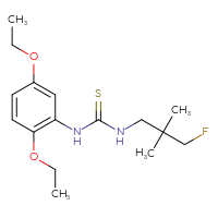 Chemical structure of 1-(2,5-diethoxyphenyl)-3-(3-fluoro-2,2-dimethylpropyl)thiourea - CSSB21432518577
