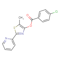 Chemical structure of 5-methyl-2-(pyridin-2-yl)-1,3-thiazol-4-yl 4-chlorobenzoate - CSSB00138421822