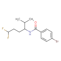 Chemical structure of 4-bromo-N-(6,6-difluoro-2-methylhexan-3-yl)benzamide - CSSB02539642447