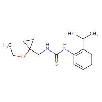 Chemical structure of 3-[(1-ethoxycyclopropyl)methyl]-1-[2-(propan-2-yl)phenyl]thiourea - CSSB21432525421