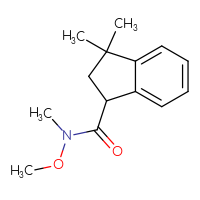 Chemical structure of N-methoxy-N,3,3-trimethyl-2,3-dihydro-1H-indene-1-carboxamide - CSSB15033578963