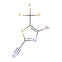 Chemical structure of 4-bromo-5-(trifluoromethyl)-1,3-thiazole-2-carbonitrile - CSSB00021392965