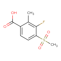 Chemical structure of 3-fluoro-4-methanesulfonyl-2-methylbenzoic acid - CSSB00010827814