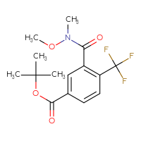 Chemical structure of tert-butyl 3-[methoxy(methyl)carbamoyl]-4-(trifluoromethyl)benzoate - CSSB21151593626