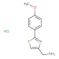 Chemical structure of 1-[2-(4-methoxyphenyl)-1,3-thiazol-4-yl]methanamine hydrochloride - CSSB00020630461