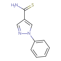 Chemical structure of 1-phenyl-1H-pyrazole-4-carbothioamide - CSSB00000748573