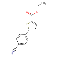 Chemical structure of ethyl 5-(4-cyanophenyl)thiophene-2-carboxylate - CSSB03952938888