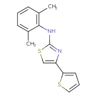 Chemical structure of N-(2,6-dimethylphenyl)-4-(thiophen-2-yl)-1,3-thiazol-2-amine - CSSB21298174482