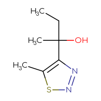 Chemical structure of 2-(5-methyl-1,2,3-thiadiazol-4-yl)butan-2-ol - CSSB06798706358