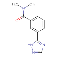 Chemical structure of N,N-dimethyl-3-(1H-1,2,4-triazol-5-yl)benzamide - CSSB01992680161