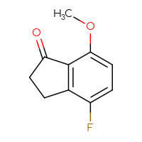Chemical structure of 4-fluoro-7-methoxy-2,3-dihydro-1H-inden-1-one - CSSB00000095649